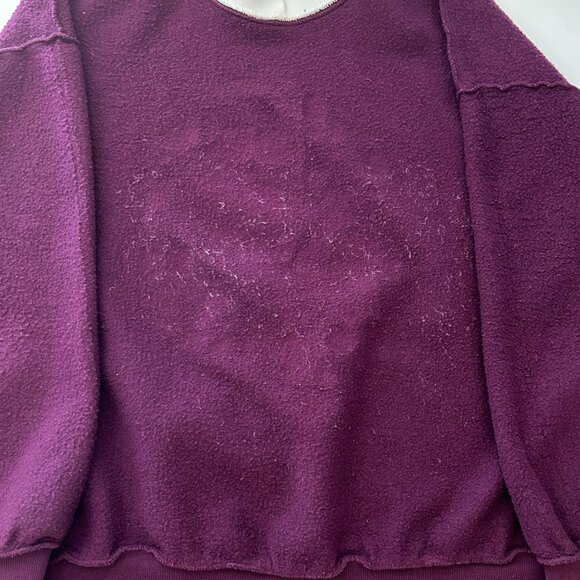 Vintage Morning Sun Sweatshirt Collared Purple Kitten Birds Grandmacore Petite L - Picture 5 of 14